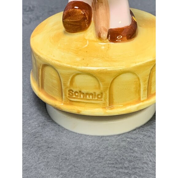 Vintage Schmid Pinocchio Ceramic Music Box Figurine with Rocking Horse - Picture 5 of 9
